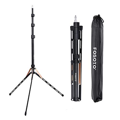 FOSOTO 75in Fold Video Tripod Light Stand Super Lightweight Compact for Speedlight, Flash, Umbrella, Softbox, Filming Product Portrait Shooting Lighting Stand - Image 1