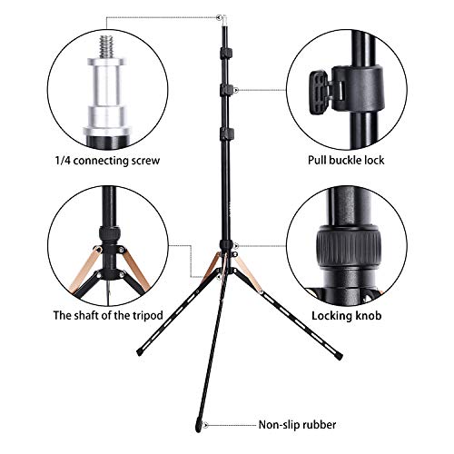 FOSOTO 75in Fold Video Tripod Light Stand Super Lightweight Compact for Speedlight, Flash, Umbrella, Softbox, Filming Product Portrait Shooting Lighting Stand - Image 4