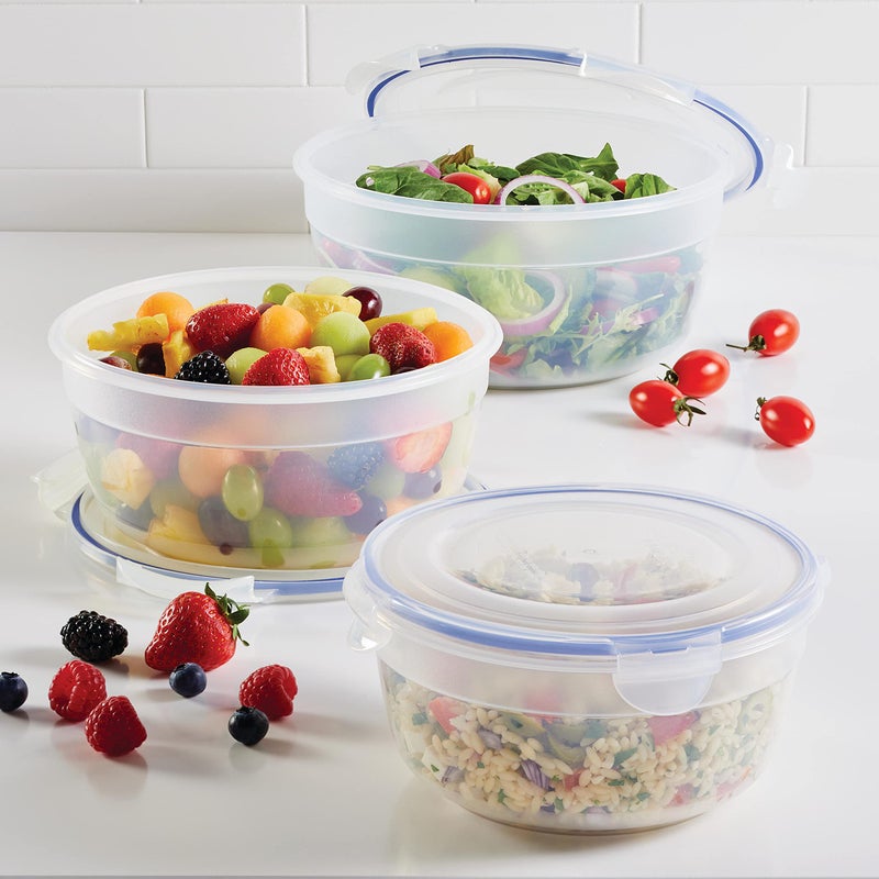 LocknLock Easy Essentials Food Storage lids/Airtight containers/Stackable, BPA Free, 6 Piece, Clear - Image 2