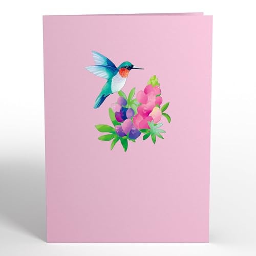 Lovepop Lupine Hummingbird Pop-Up Card - Hummingbird Pop-Up Greeting Cards - 3D Birthday Card - 5" x 7" - Envelope Included - Image 3