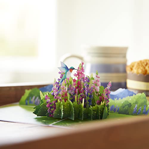 Lovepop Lupine Hummingbird Pop-Up Card - Hummingbird Pop-Up Greeting Cards - 3D Birthday Card - 5" x 7" - Envelope Included - Image 5