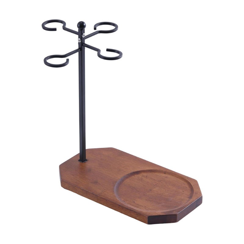 Modern Inverted Wine Glass Rack With Decanter Tray Organizer For Party And Home Storage Display - Image 2