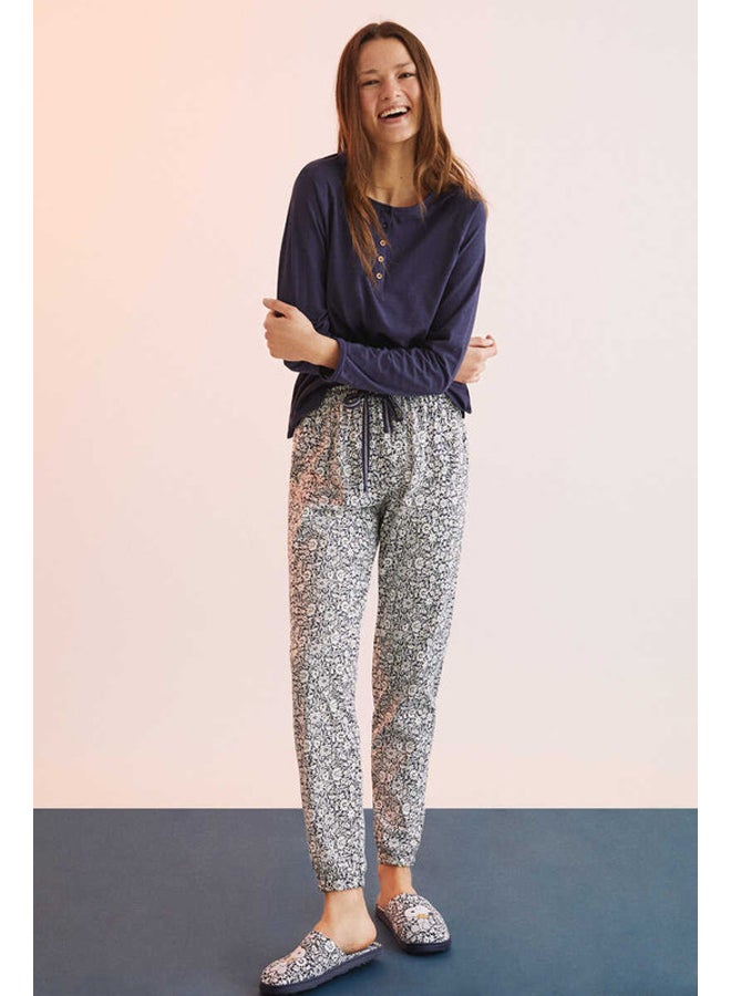 women'secret Cotton t-shirt with henley collar - Image 1