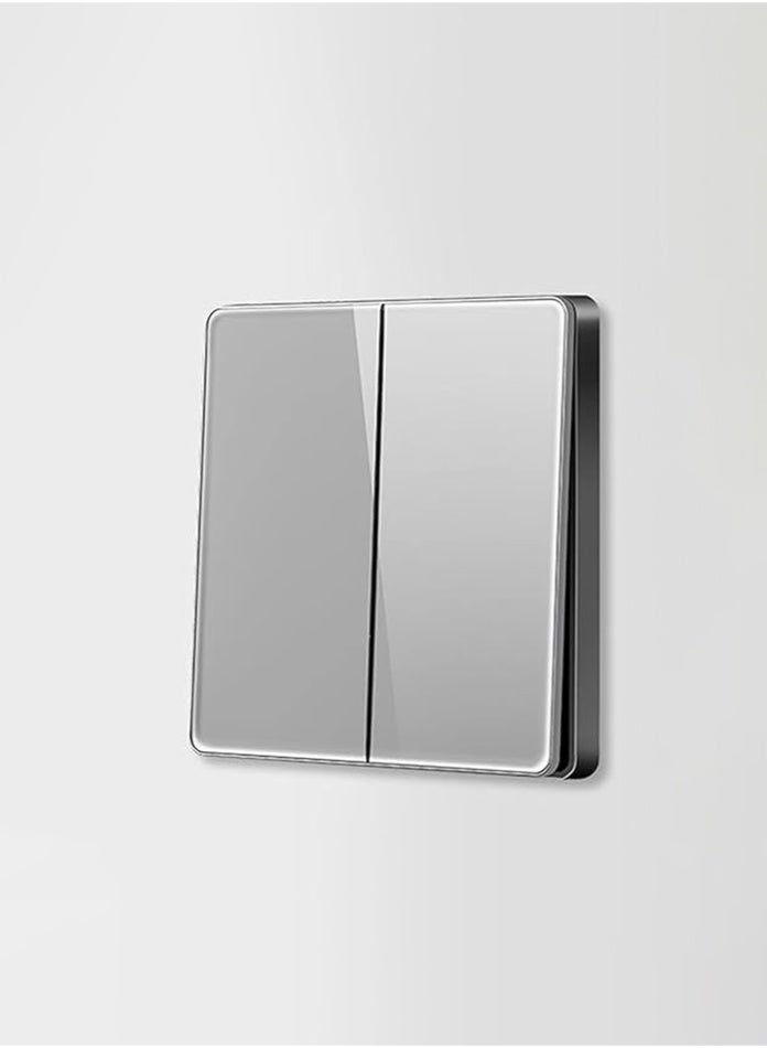 Vmax 2-Gang 2-Way Plate Switch – Modern Square Design, Smooth Control, Durable & Easy Install Wall Switch (GREY) - Image 2