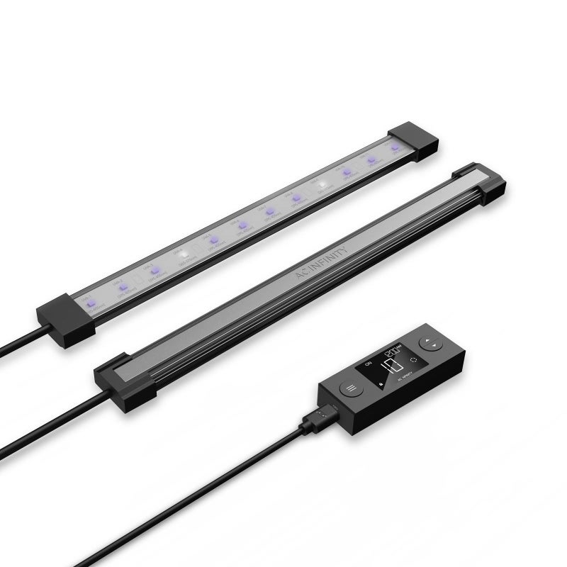 AC Infinity IONBEAM U2, Targeted Spectrum UV LED Grow Light Bars 11â€, 2-Bar Lighting Kit with 365nm and 395nm Diodes, Digital Dimming Schedule Controller, for Indoor Plants, Grow Tents, Greenhouses - Image 1
