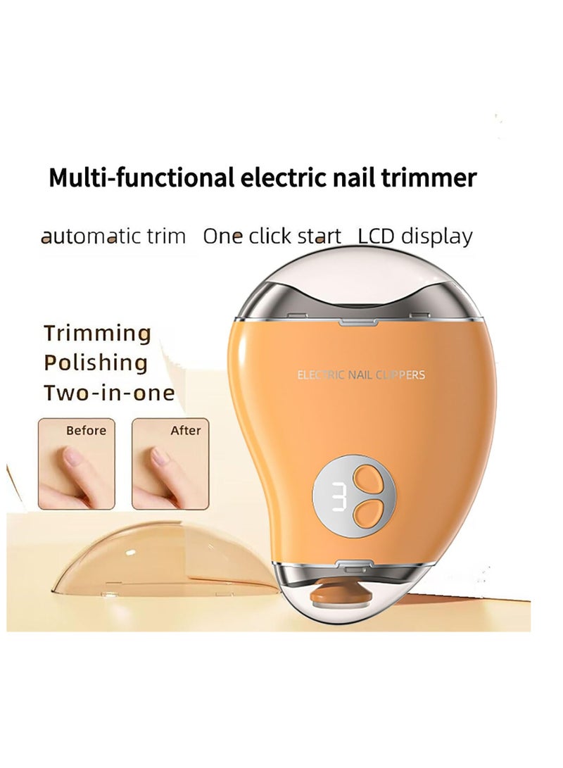 Automatic Electric Nail Clipper, LCD Digital Display, Nail Polisher 2 in 1 Design, Nail Clip Storage, USB Rechargeable Safety Fingernail Trimmer for Baby, Kids, Seniors and Caregivers - Image 3