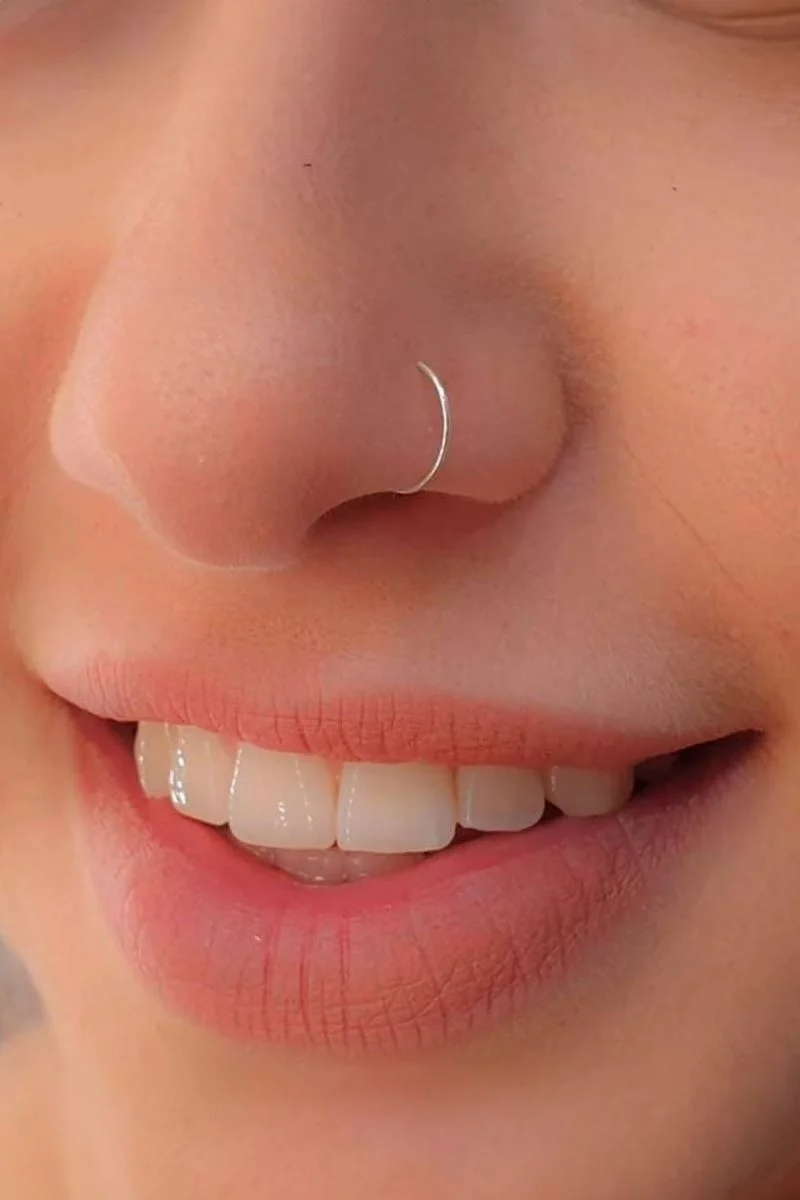 شافين Steel Silver Non Pierced Nose Ring Piercing EV26BY