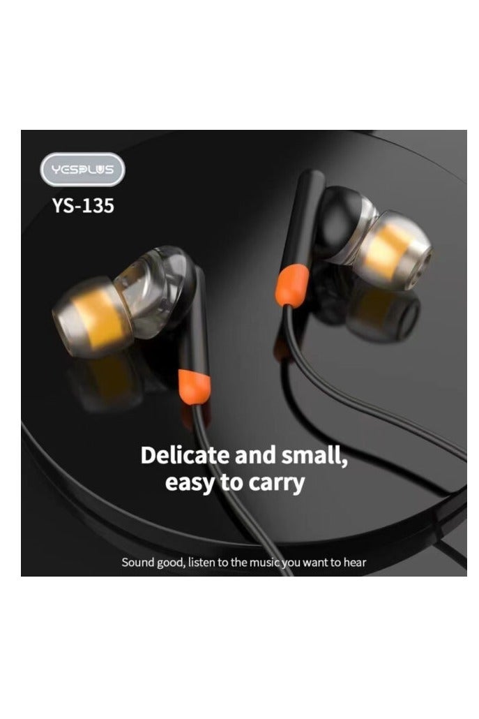 YESPLUS YS-135 Wired Earphones – Clear Sound, Deep Bass, Built-in Mic - Image 2