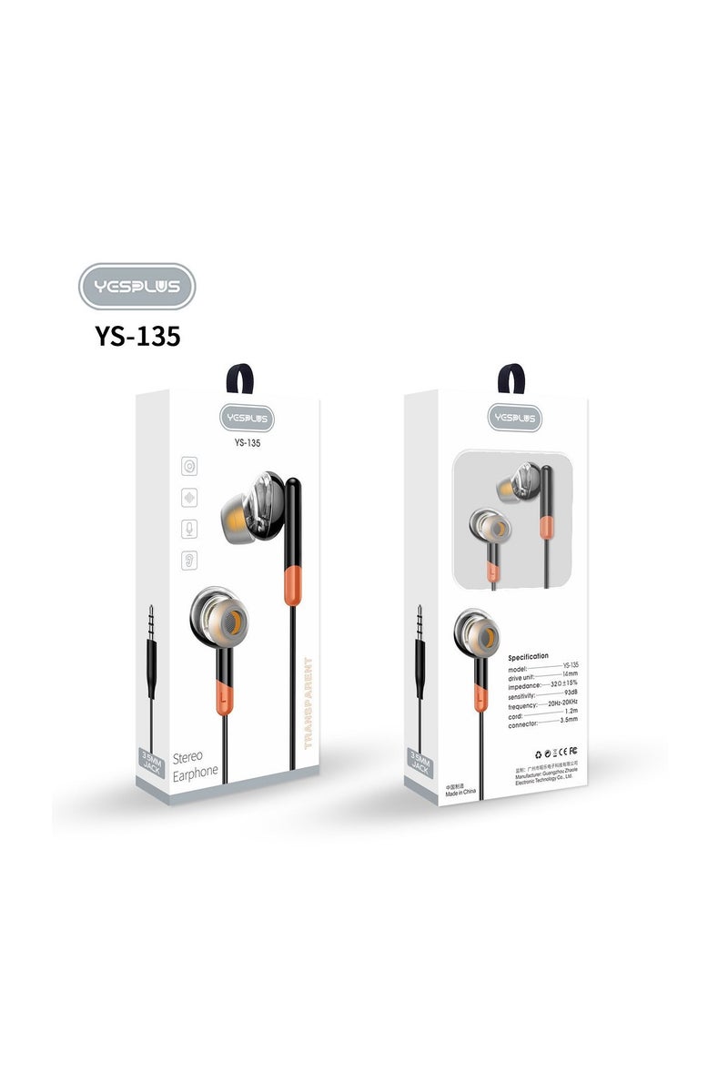 YESPLUS YS-135 Wired Earphones – Clear Sound, Deep Bass, Built-in Mic - Image 3