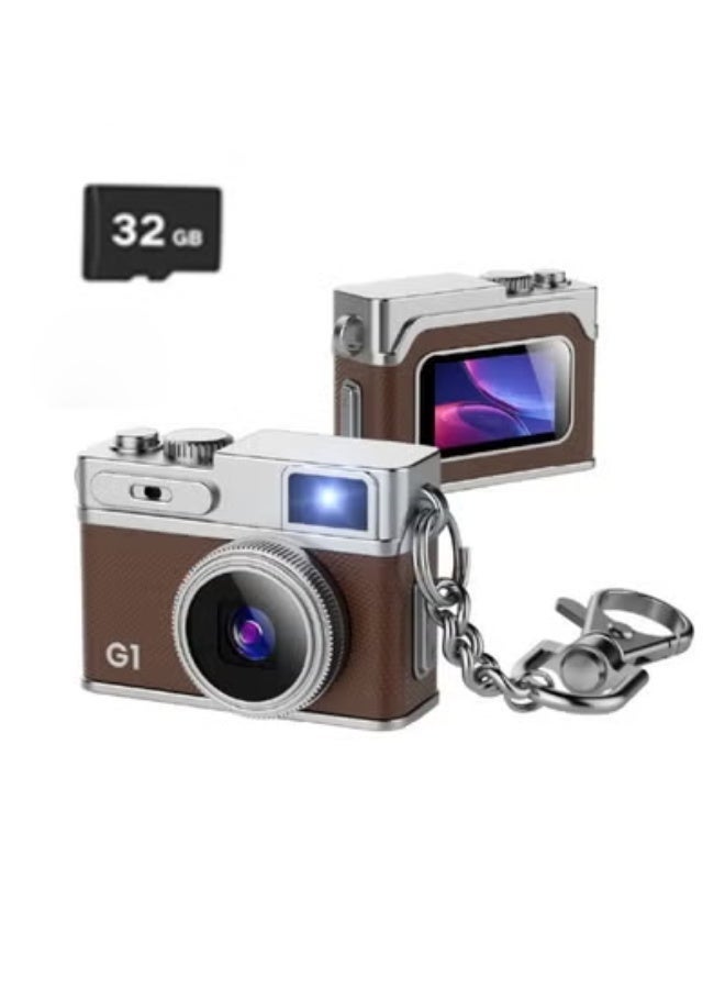 Mini Keychain Camera,1080P 2MP Mini Retro Digital Camera- Tiny Portable Small Cameras, Vintage Compact Micro Video Cameras with 32GB Memory Card, for Kids, Students, Travel,Work - Image 1