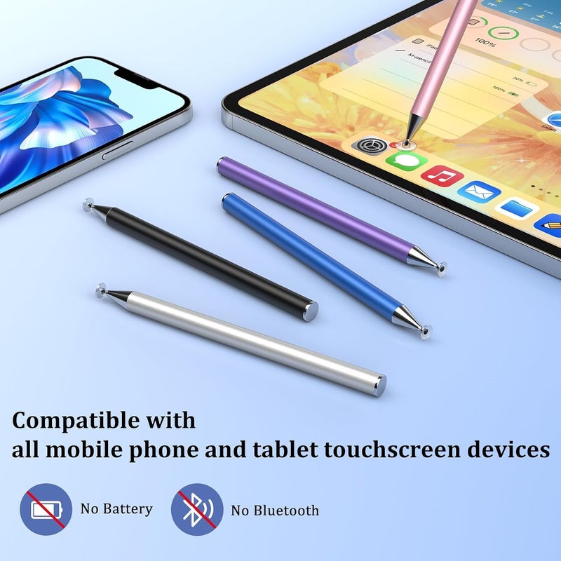 Stylus Pen for iPad, 5 Pack Precision Disc Stylus Pens for Touch Screens, Universal High Sensitivity & Fine Point Tablet Touch Screen Pen for iPad/Pro/Air/Mini/iPhone/Samsung/Motorola/Switch - Image 5