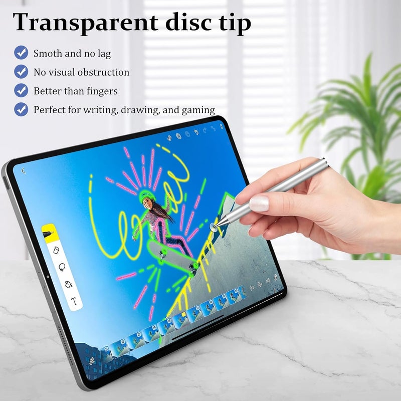 Stylus Pen for iPad, 5 Pack Precision Disc Stylus Pens for Touch Screens, Universal High Sensitivity & Fine Point Tablet Touch Screen Pen for iPad/Pro/Air/Mini/iPhone/Samsung/Motorola/Switch - Image 3