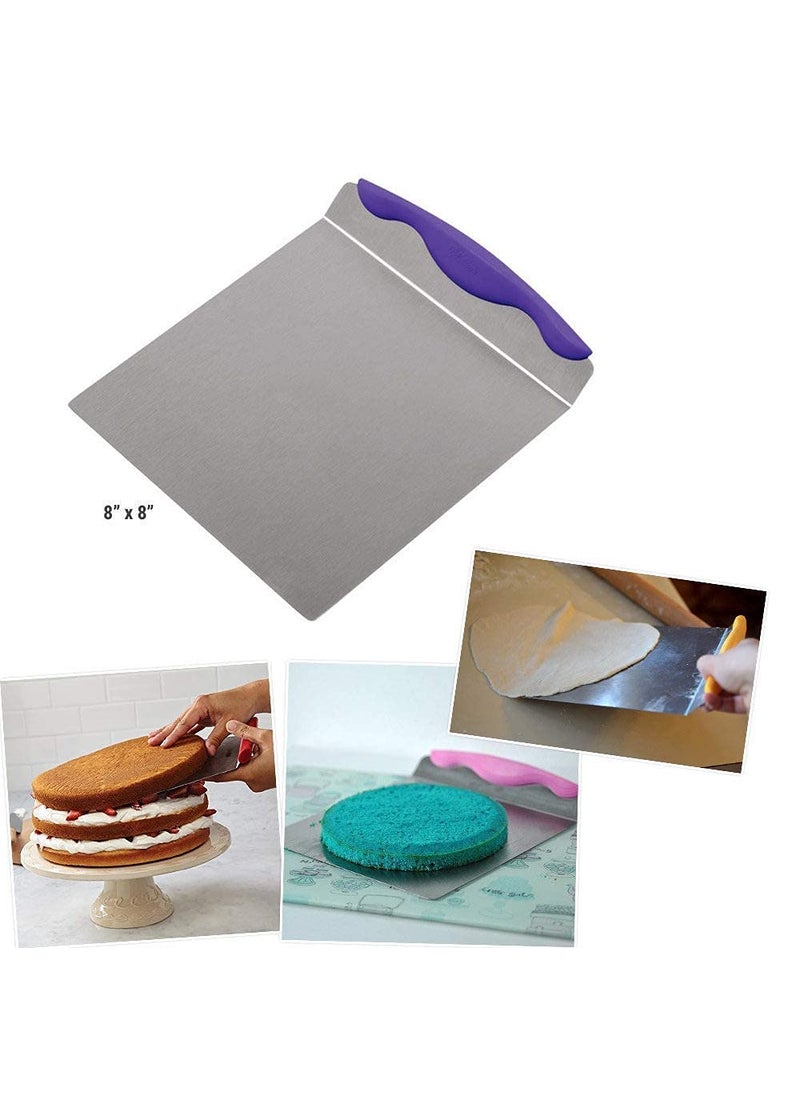 BAKING SET Baking Set Cake Lifter Cookie Spatula Pizza Peel with Support Handle Stainless Steel Multicolor  - Image 4