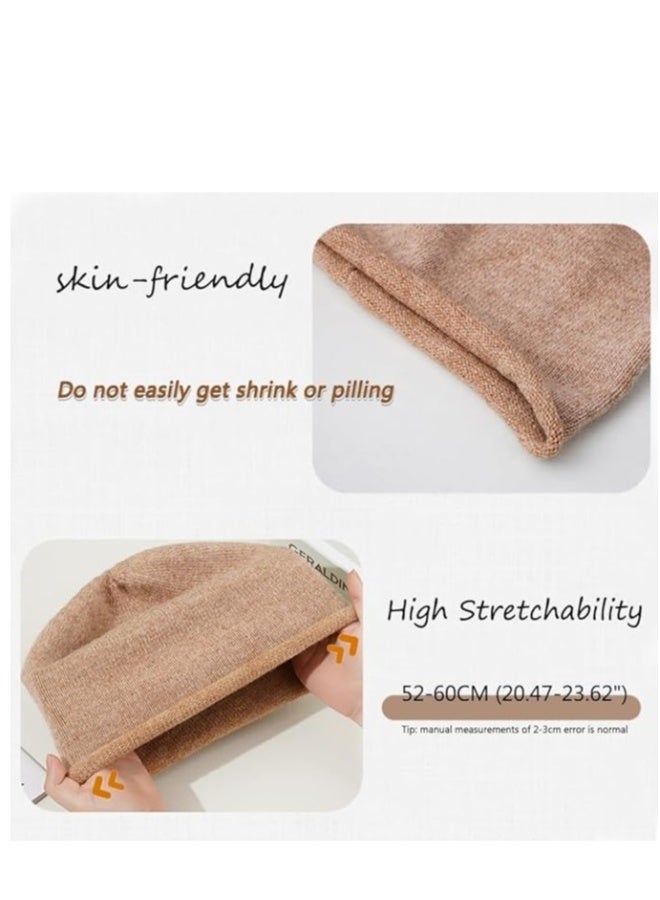 Slouchy Beanie Hats for Women, Wool Skull Beanie Winter Knit Hat Wool Beanie Soft Warm Stretchy  - Image 3