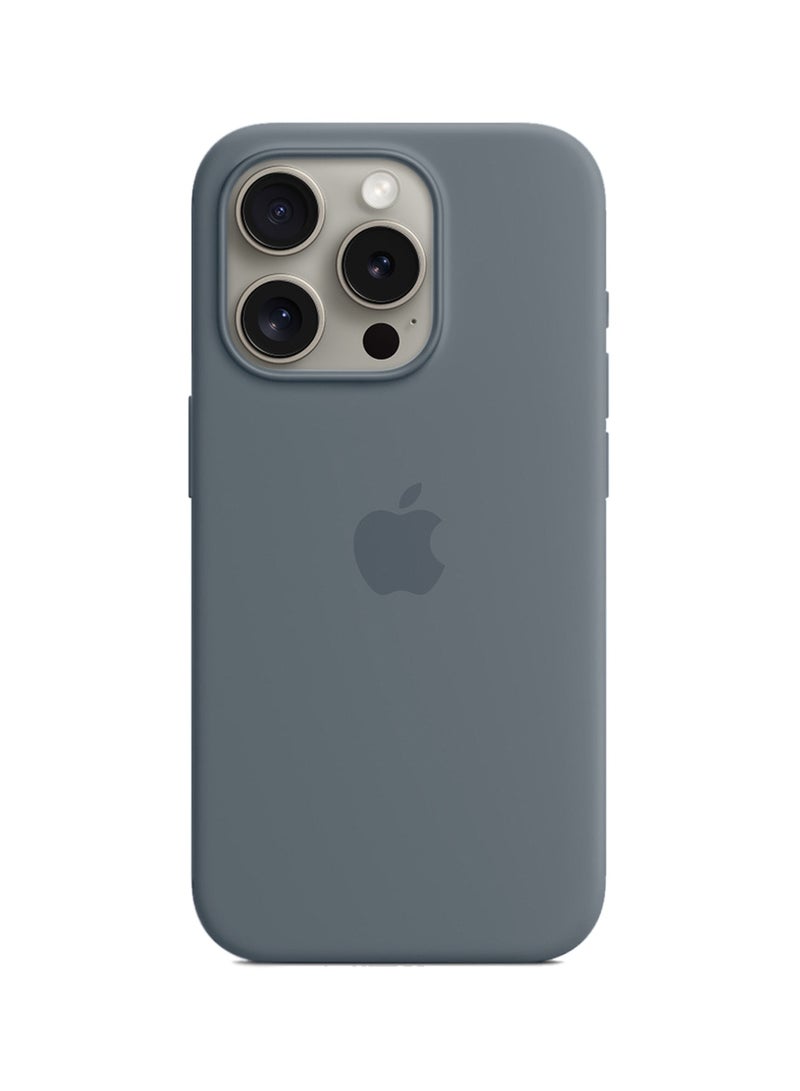 دبليو تيك غطاء هاتف آيفون 14 برو ماكس 5G 2022 فخم من السيليكون السائل الناعم (MCRPSN) - رمادي حجري - Image 2