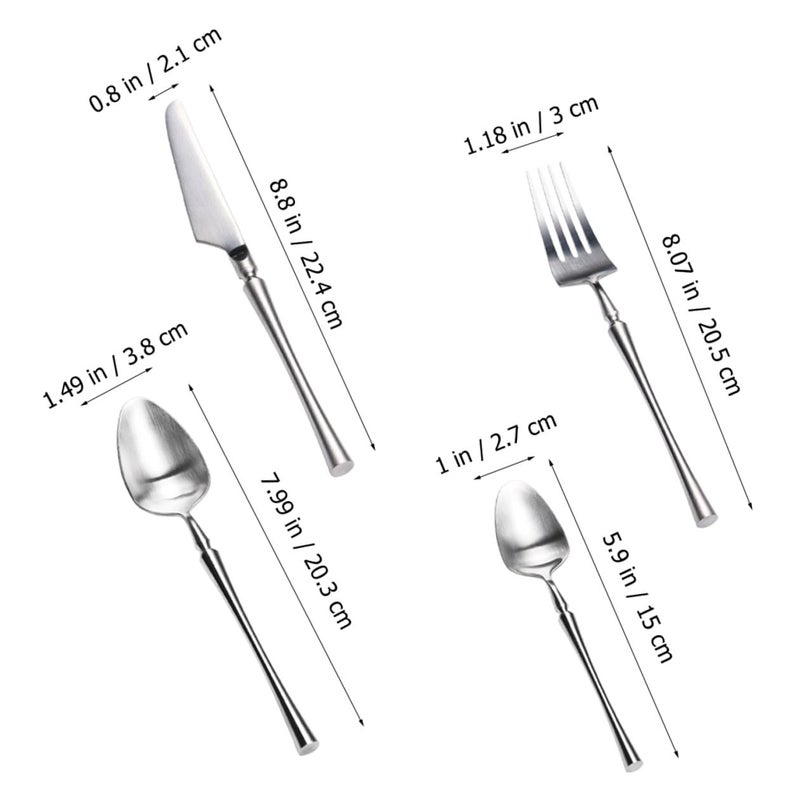 304 Stainless Steel Cutlery Set 4Pcs Thickened Steak Fork Spoon Portable Flatware For Restaurant Home - Image 3