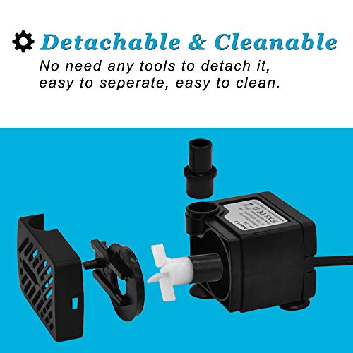 DOMICA 3W 50GPH Mini Submersible Water Pump, Small Fountain Pump for Pond, Aquariums, Fish Tank, Tabletop Fountain, Pet Fountain, Indoor or Outdoor Fountain - Image 3