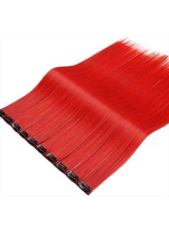 ECOCHARMS 14 Pcs Colored Clip in Hair Extensions Hot Red Hair Extensions Straight Hair Extensions for Woman Multi-Colors Party Highlights Hairpieces(Red)  - Image 4