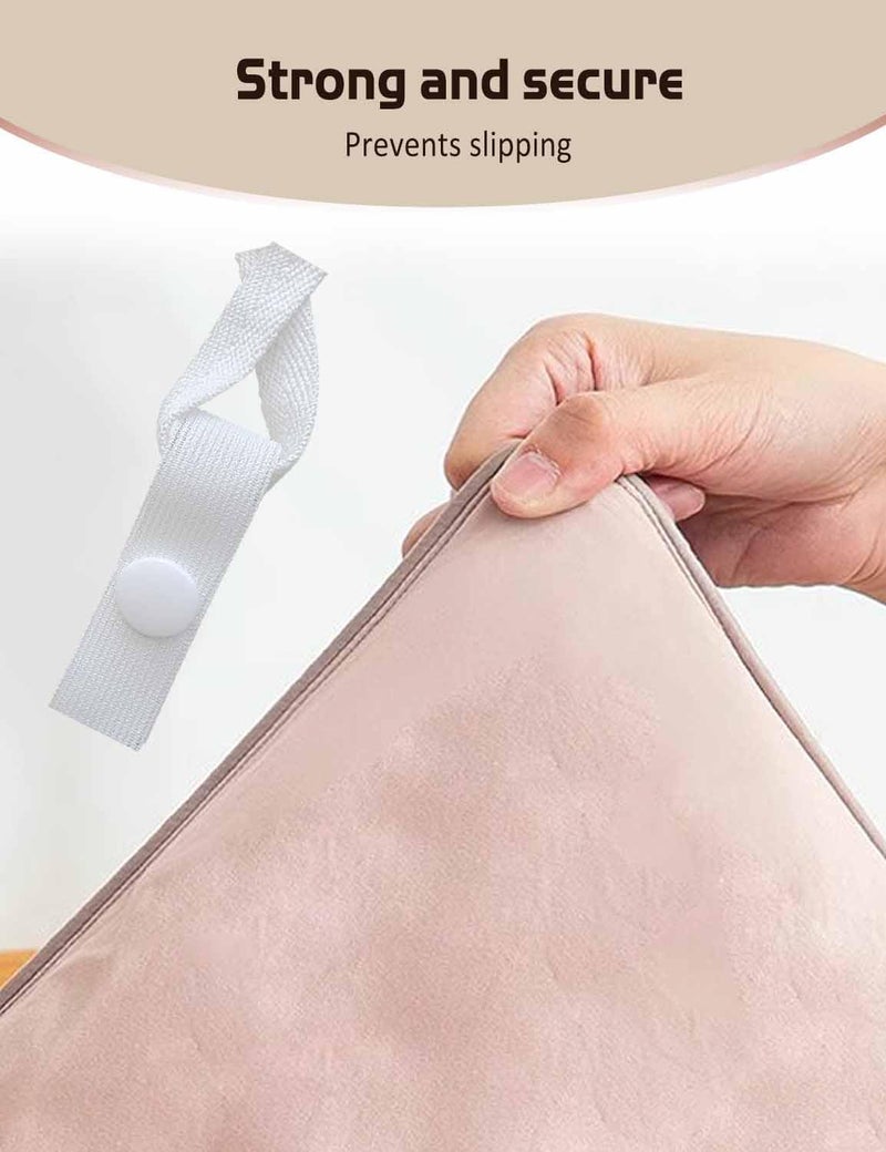 Fizzest Duvet Snaps to Hold Comforter，Duvet Clips Fasteners Inside，Hacks to Keep Duvet Cover in Place，Quilt Clips (8, White) - Image 4