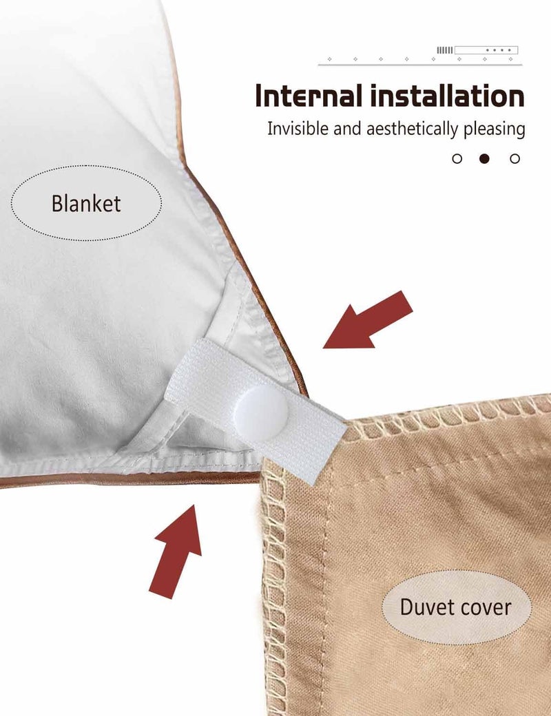 Fizzest Duvet Snaps to Hold Comforter，Duvet Clips Fasteners Inside，Hacks to Keep Duvet Cover in Place，Quilt Clips (8, White) - Image 3