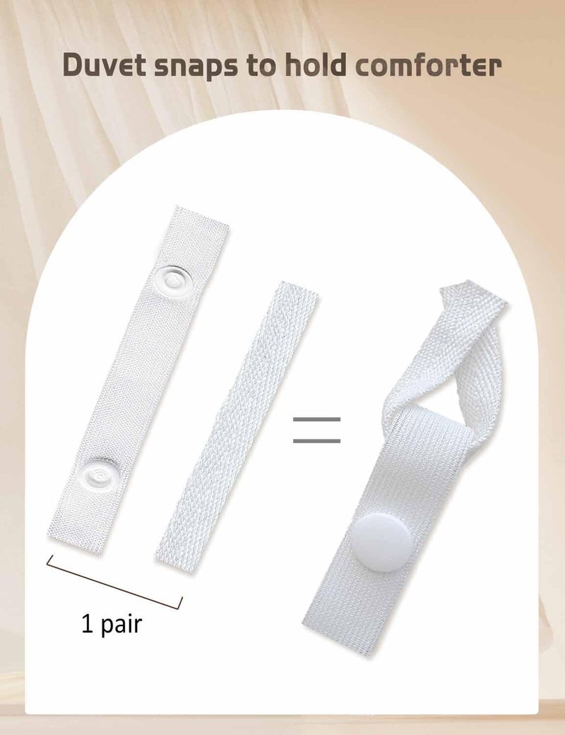 Fizzest Duvet Snaps to Hold Comforter，Duvet Clips Fasteners Inside，Hacks to Keep Duvet Cover in Place，Quilt Clips (8, White) - Image 2