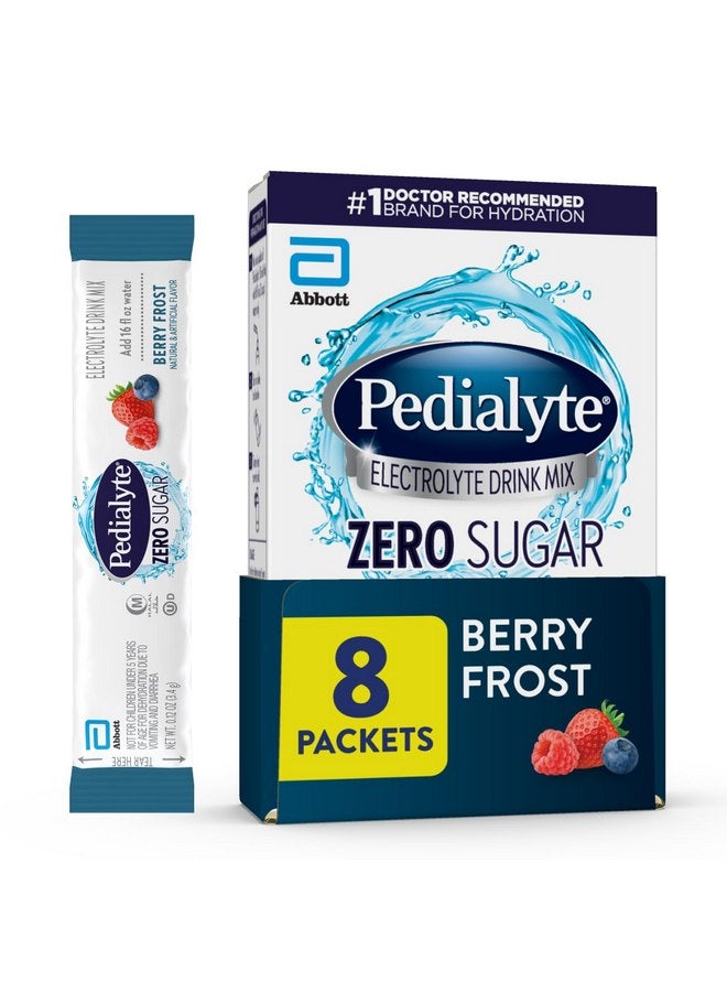 Pedialyte Electrolyte Drink Mix, Zero Sugar, Berry Frost, 8 Single-Serving Powder Packets - Image 1
