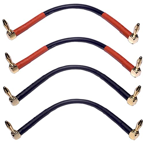 CNCESS CESS-138-6i Right Angle Banana Plug Jumper Cable, Speaker Jumpers, (90 to 90, 6-INCH) - Image 2
