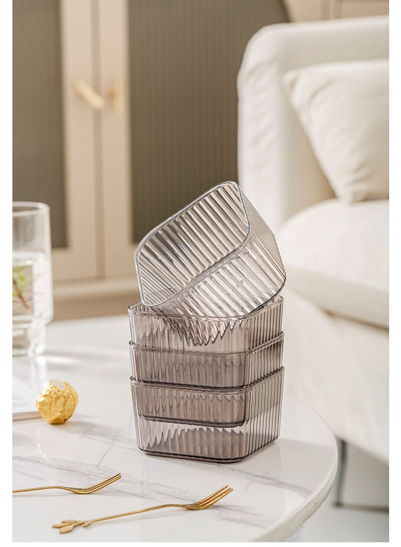 هومستر وجبة خفيفة تخدم علبة مع غطاء، 6 قطع واضحة خدمة حاوية مجموعة مع رف معدني، وعاء عرض الأغذية البلاستيكية، لوحة منظم التخزين للحلوى، الفواكه، الغمر، الحلوى، الذهب - Image 4