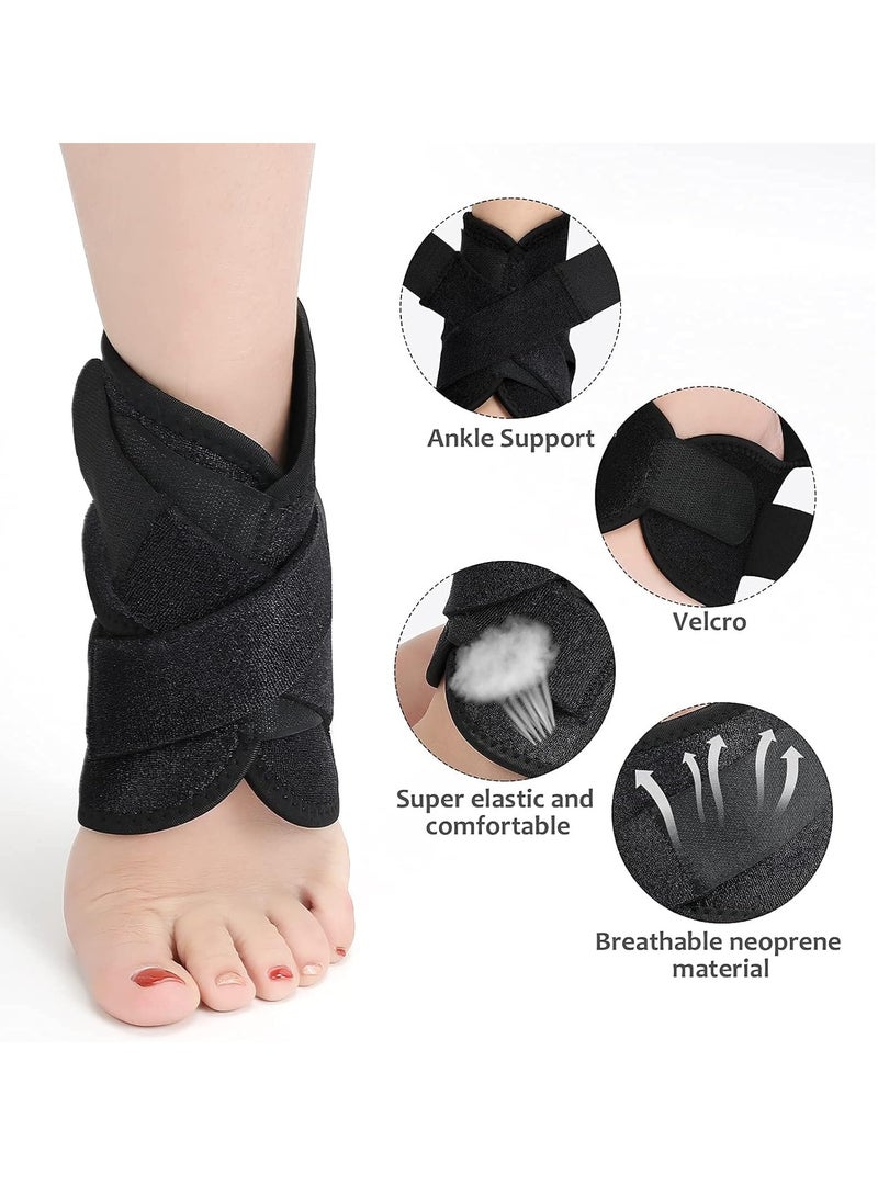 Generic Ankle Brace | Unisex Ankle Support | Adjustable Ankle Support Brace For Plantar Fasciitis | Ankle Brace For Sprained Ankle For Eases Pain Swelling | Foot Ankle Support Brace One Size Fits All - Image 2