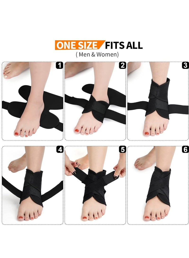 Generic Ankle Brace | Unisex Ankle Support | Adjustable Ankle Support Brace For Plantar Fasciitis | Ankle Brace For Sprained Ankle For Eases Pain Swelling | Foot Ankle Support Brace One Size Fits All - Image 4