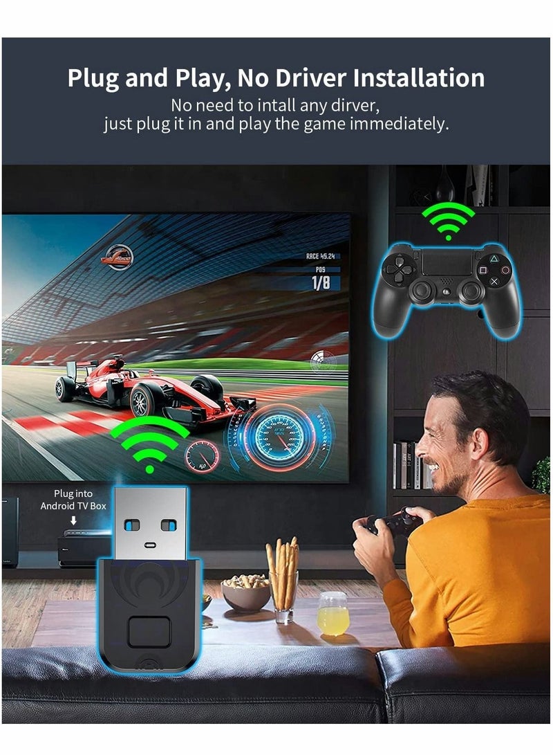 Captaintech Bluetooth Controller Adapter, for PS4/ PS5/ Switch Pro Controller, Wireless Controller Adapter, Compatible with Windows PC/ Android TV Box/ Steam - Image 3