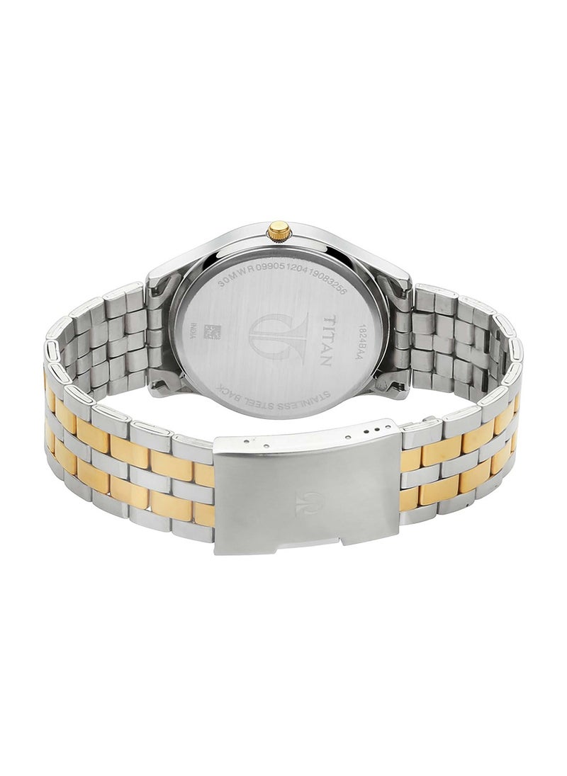 TITAN - Gents Karishma Analog Silver Dial Men's Watch-1824BM01 - Image 1