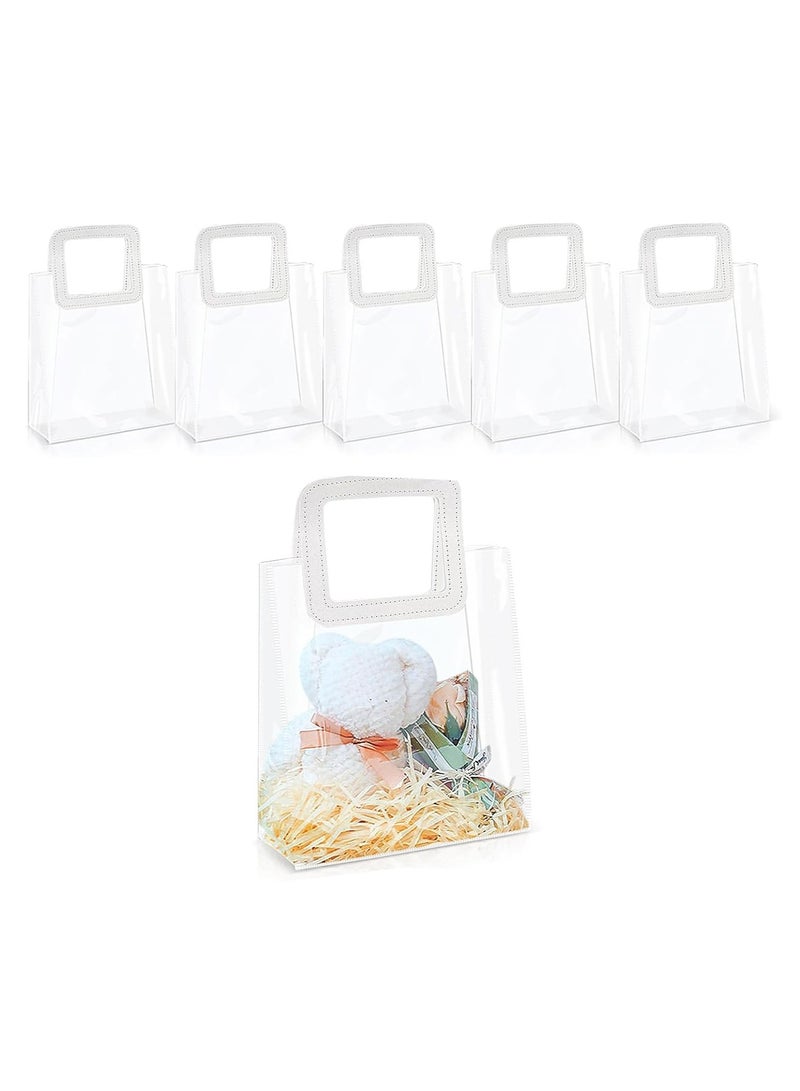 5 Pcs Clear Gift Bags,Small Reusable Plastic Gift Wrap Bags,Party Favor Bags for Wedding Birthday Baby Shower DIY,15 x 8 x 17cm - Image 1