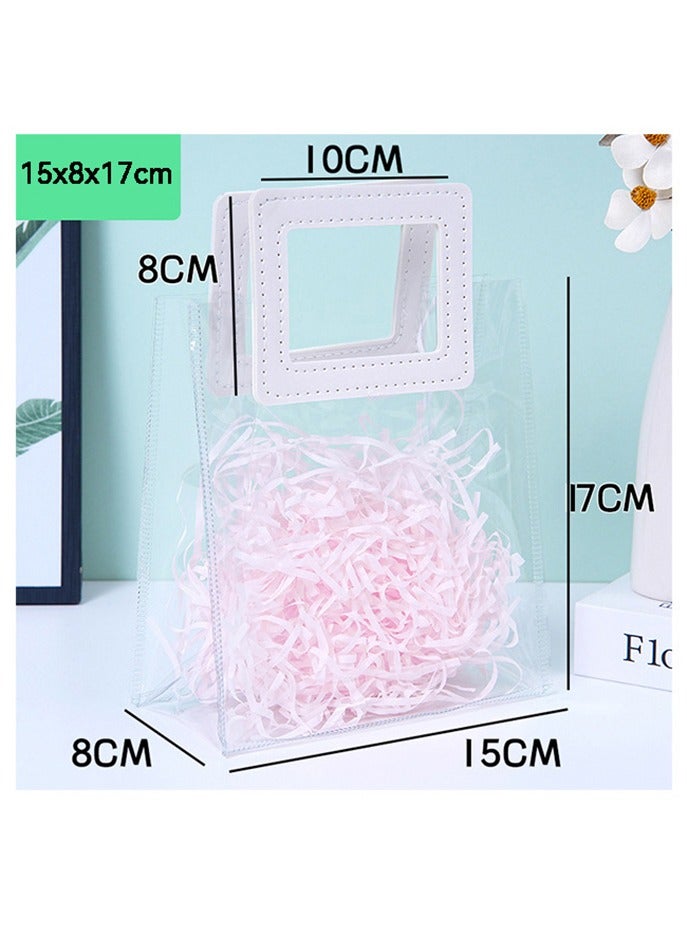 5 Pcs Clear Gift Bags,Small Reusable Plastic Gift Wrap Bags,Party Favor Bags for Wedding Birthday Baby Shower DIY,15 x 8 x 17cm - Image 4