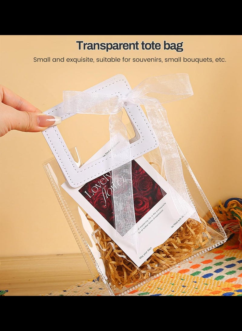5 Pcs Clear Gift Bags,Small Reusable Plastic Gift Wrap Bags,Party Favor Bags for Wedding Birthday Baby Shower DIY,15 x 8 x 17cm - Image 5