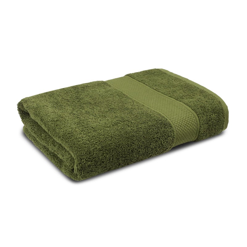 Trident 100% Cotton Towels for Bath | Towels for Bath Large Size | Trident Bath Towel - Soft & Absorbent | 450 GSM | 1 Piece Bath Towel for Men/Women | Urban Comfort | 70 cms x 140 cms - Olive - Image 1