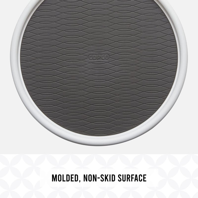 Copco Basics Non-Skid Pantry Cabinet Lazy Susan Turntable, 12-Inch, White/Gray, 1 Count (Pack of 1) - Image 4