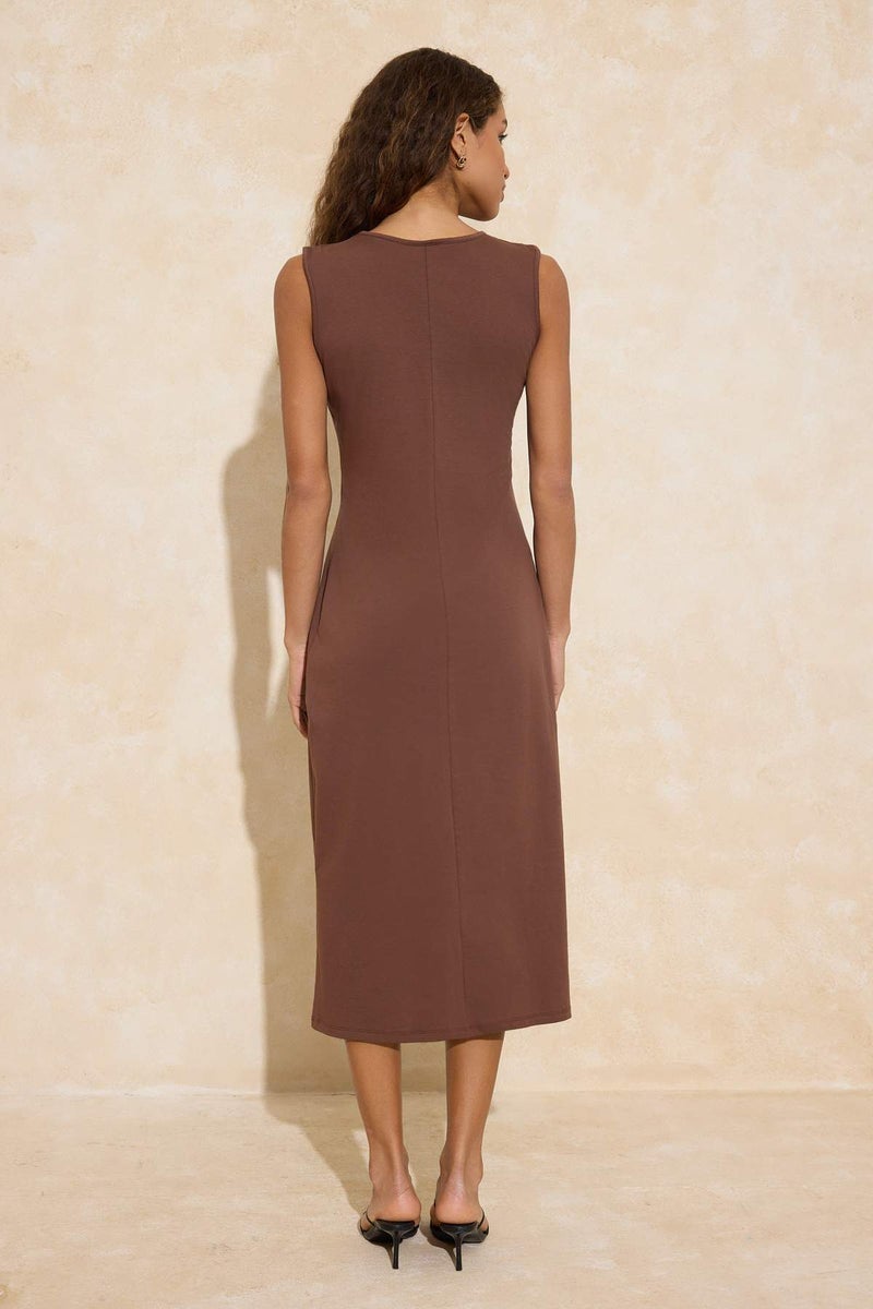trendyol Brown Sleeveless Long Lining Underdress Tctss21Uk0034 - Image 4