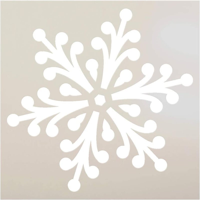 Ivanas Snowflake Stencil | Jeweled Winter Art | Reusable Mylar Template | Painting, Chalk, Mixed Media | Use for Journaling, DIY Home Decor | Size (6" x 6") - Image 1