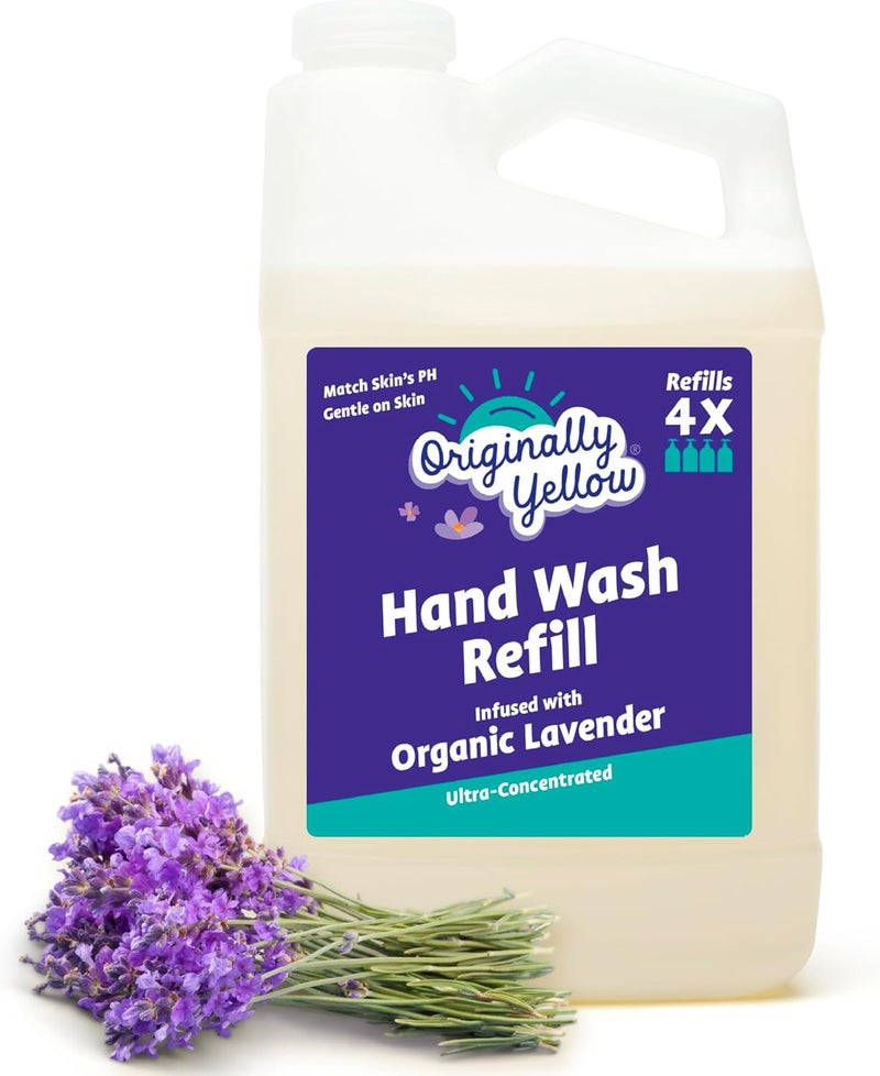 Originally Yellow Plant-Based Hand Soap All Natural Infused with Organic Lavender | Gentle Natural Hand Soap | Pet & Baby-Safe Soap 1.89L (1 Pack), Lavender - Image 1