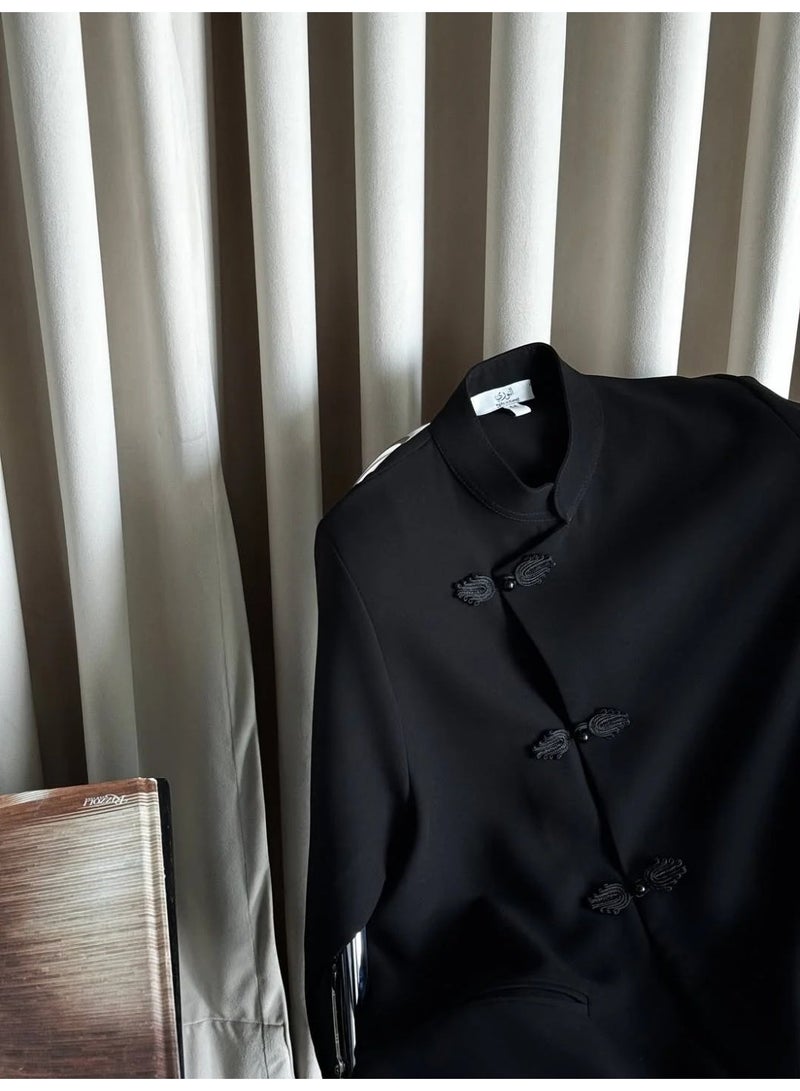 Darleena Women's Black Khaliji Abaya - Image 2