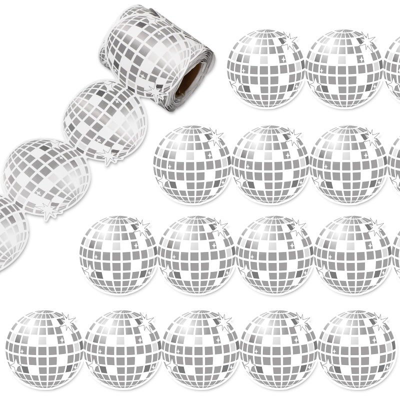 Whaline 328ft Silver Disco Ball Bulletin Board Borders Disco Ball Shape DieCut Rolled Border Trim for Classroom Office Chalkboard Decoration