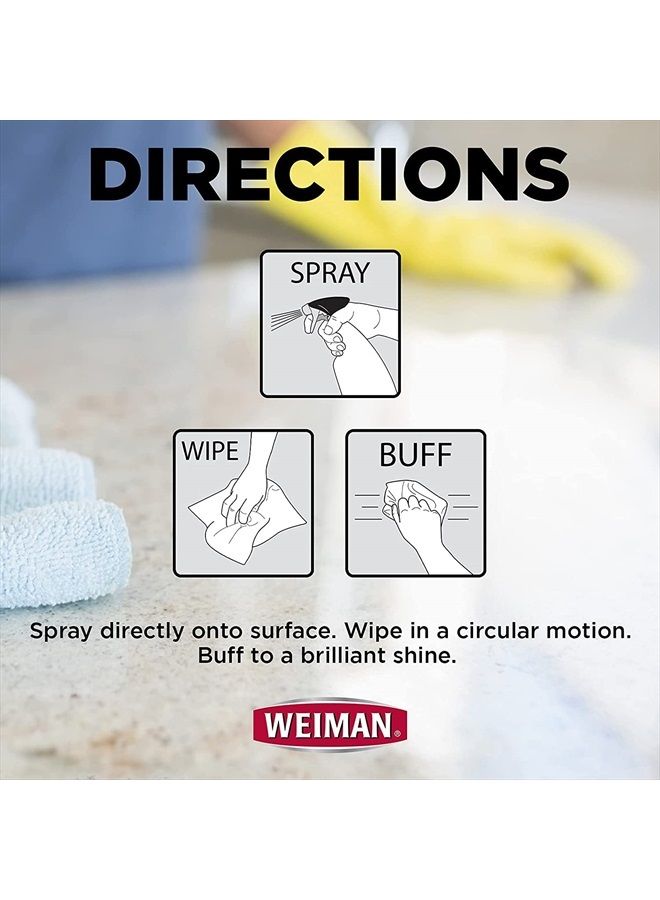 Weiman Granite Stone Clean, Polish and Protect - 24 Ounce - Streak-Free, pH Neutral Formula for Daily Use on Interior and Exterior Natural Stone - Image 3