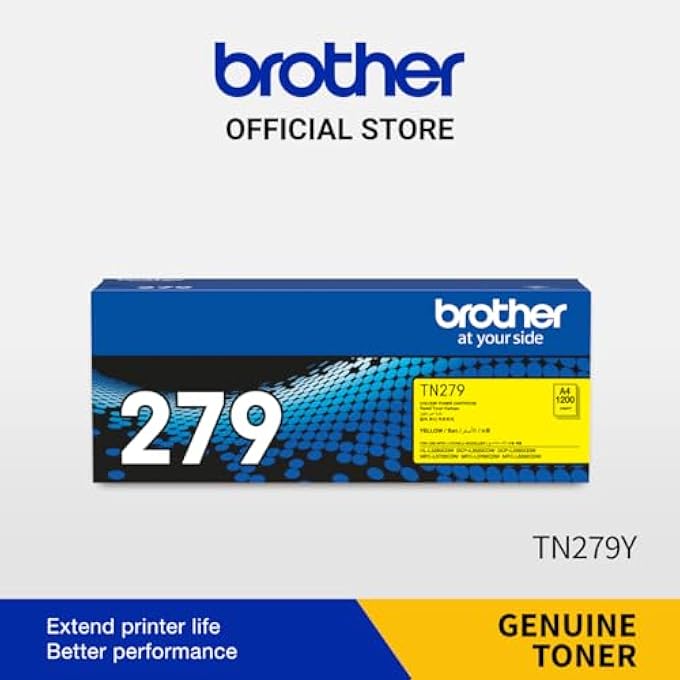 GENUINE TN279Y STANDARD YIELD YELLOW INK PRINTER TONER CARTRIDGE, PRINTS UP TO 1,200 PAGES - Image 2