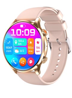 WAPIK Korean Brand Smart Watch Y5，Business Smartwatch, Waterproof Fitness Watch, Bluetooth Calling, Compatible with Android and iOS,Smartwatch For Men, Zinc Alloy Vacuum Plating, Heart Rate Monitoring，Gold  - Image 1