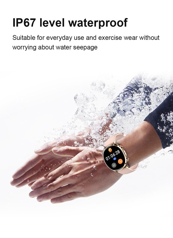 WAPIK - Korean Brand Smart Watch Y5，Business Smartwatch, Waterproof Fitness Watch, Bluetooth Calling, Compatible with Android and iOS,Smartwatch For Men, Zinc Alloy Vacuum Plating, Heart Rate Monitoring，Gold - Image 1