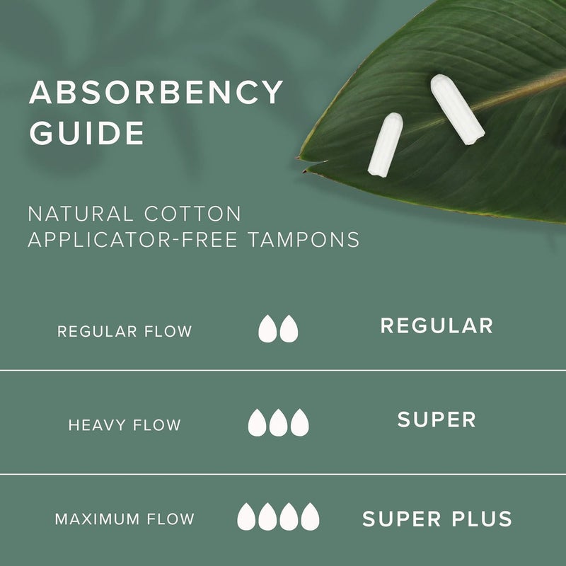 Veeda 100% Natural Cotton Tampons Super Plus Absorbency - Non-Applicator Tampons with leak proof protection - Unscented & Toxin Free - 16 Count - Image 2