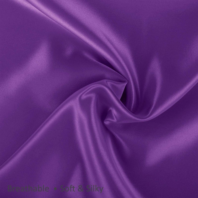 ShopBedding Luxury Satin Pillowcase for Hair - Queen Satin Pillowcase with Zipper  Grape (Pillowcase Set of 2) - Blissford - Image 5