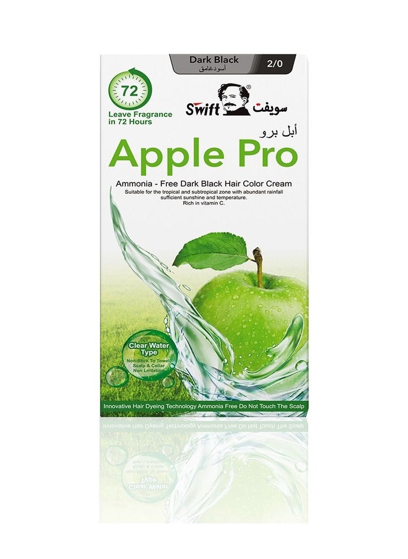Swift Apple Pro Ammonia free Hair Color Cream Dark Black 100mlx2  - Image 2