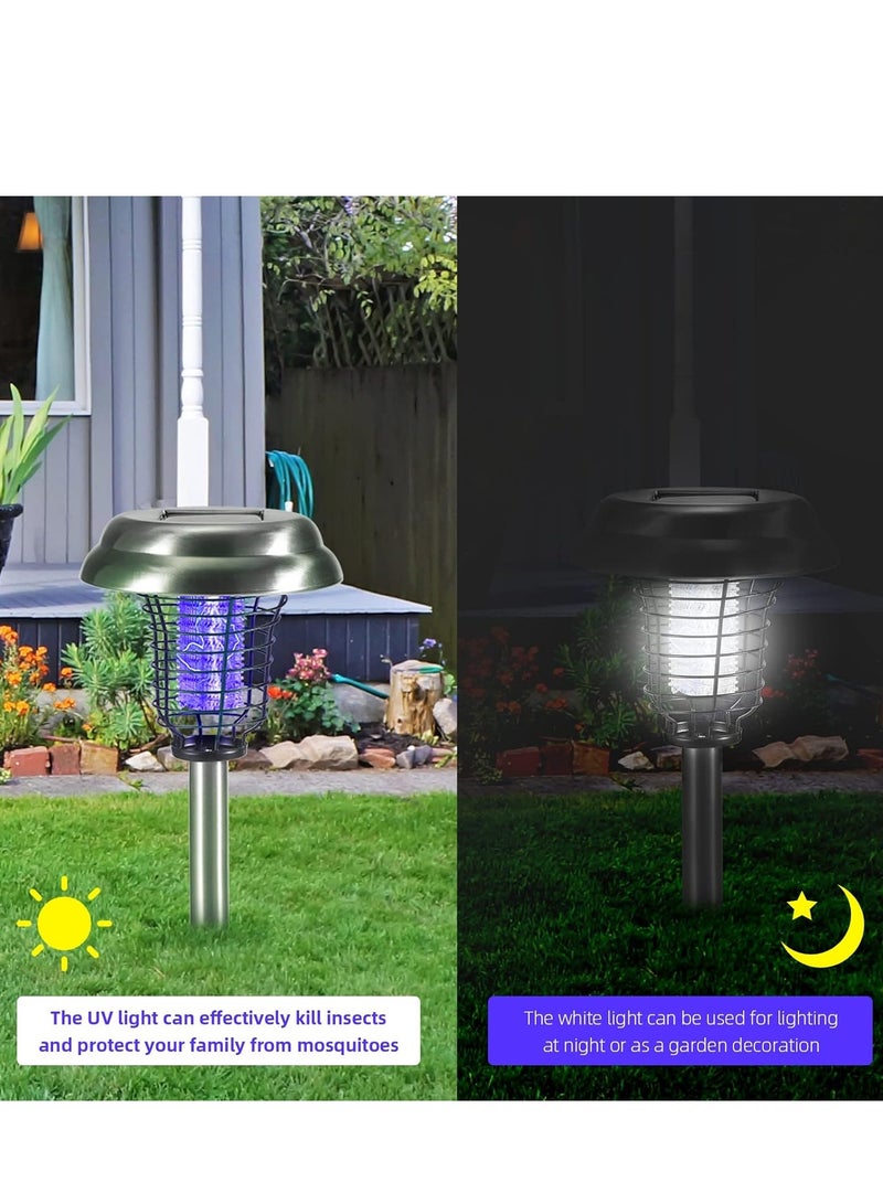 KASTWAVE Solar Bug Zapper, Waterproof Outdoor Mosquito Zapper Outdoor Led Mosquito Killer Light Mosquito Repellent, for Indoor Outdoor Use Garden Pathway Patio, 2 Pcs - Image 4